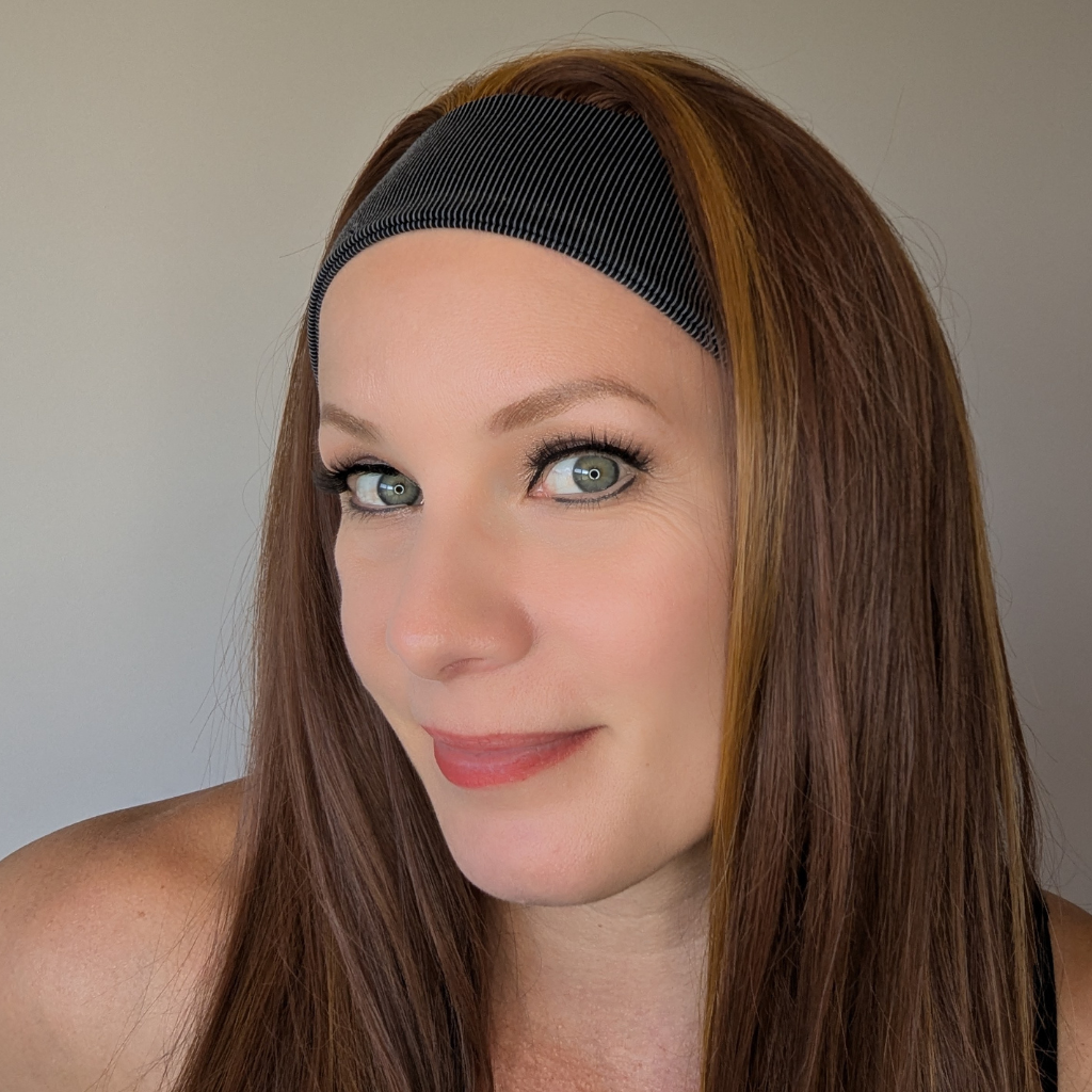 headband wig luxury synthetic natural red front closeup