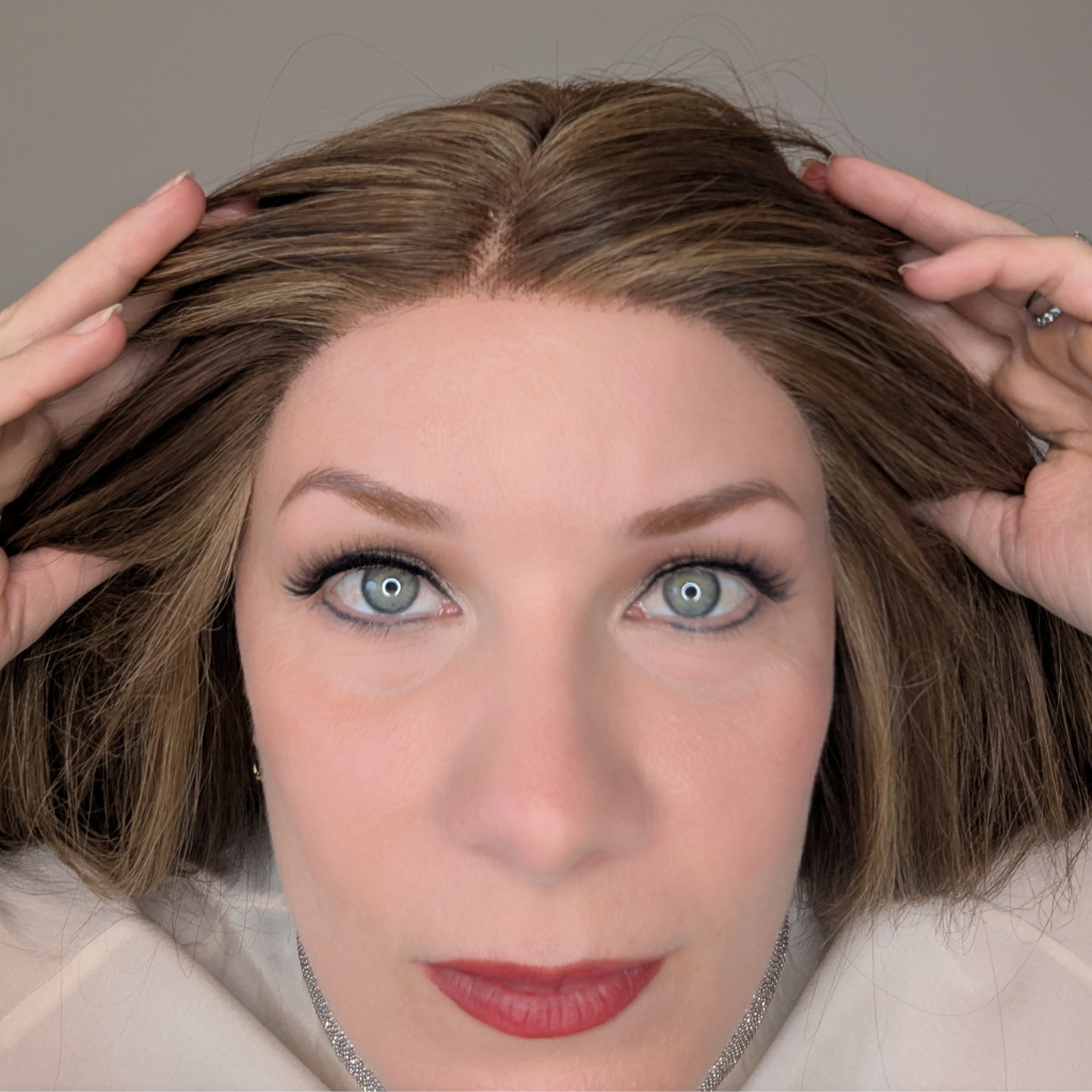 lace front wig luxury synthetic light brown hairline