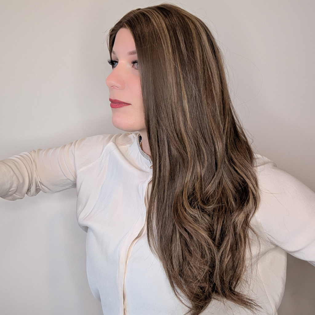 lace front wig luxury synthetic light brown side