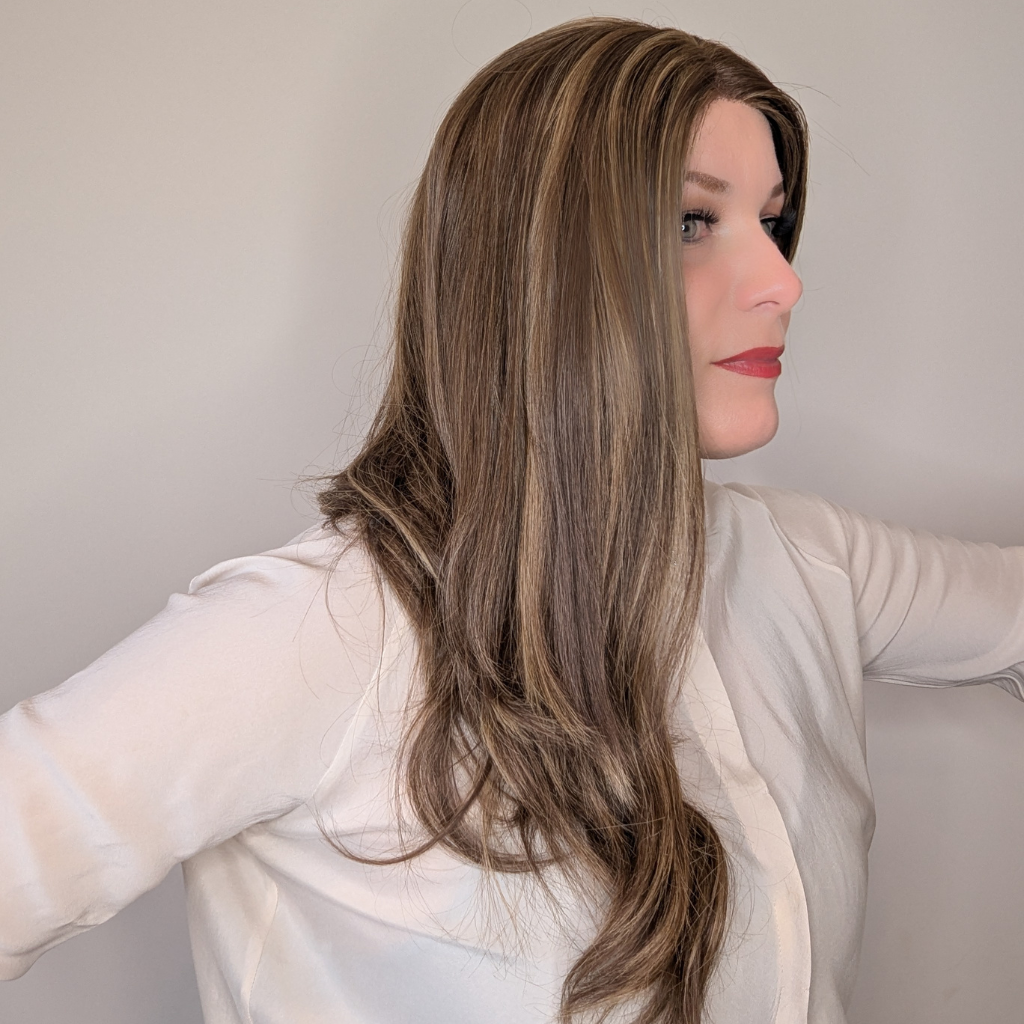 lace front wig luxury synthetic light brown side.2