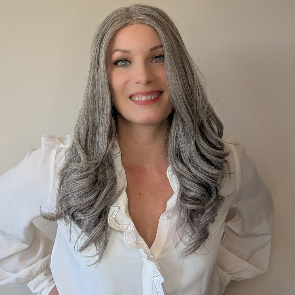 lace front wig luxury synthetic light grey front