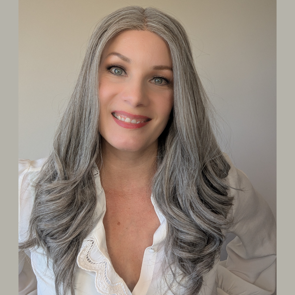lace front wig luxury synthetic light grey front
