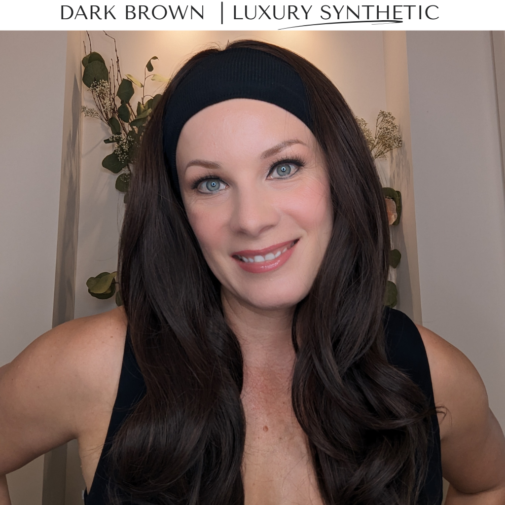 dark brown luxury synthetic wig front