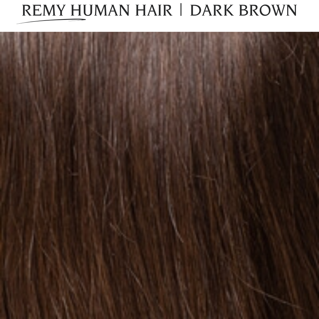 14" Lace Front, No-Slip Silicone, Dark Brown Wig