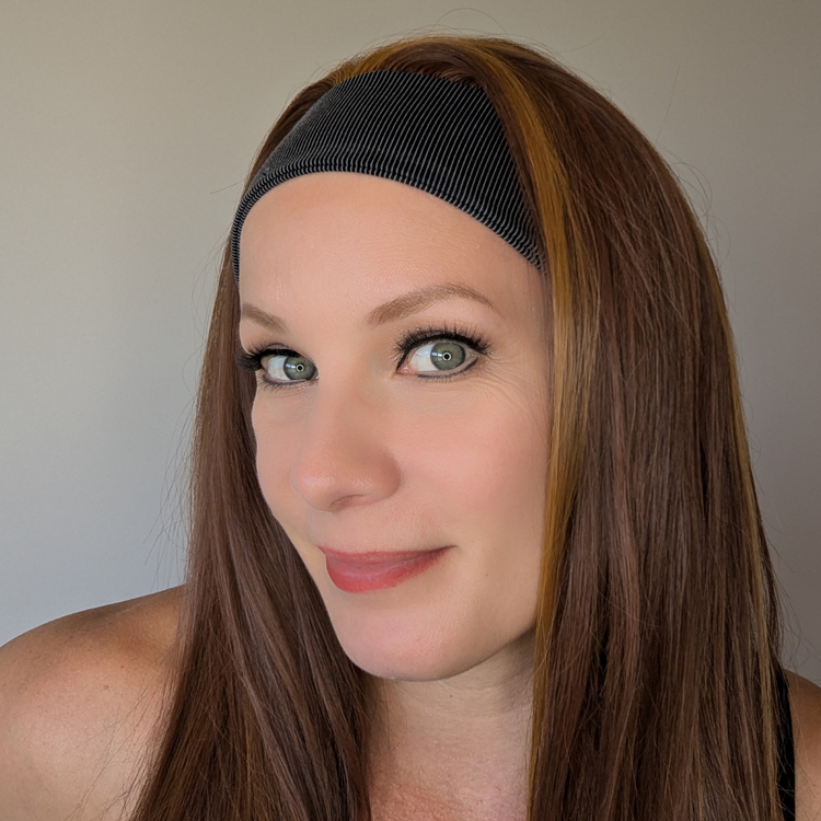 headband wig luxury synthetic natural red front closeup