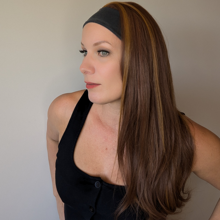 headband wig luxury synthetic natural red side