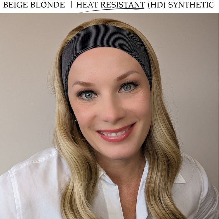 Headband wig.blonde.synthetic.heat resistant.front