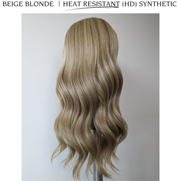 Headband wig.blonde.synthetic.heat resistant.back.low light