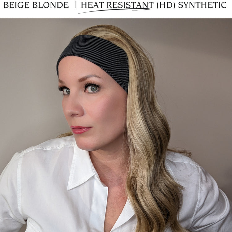 Headband wig.blonde.synthetic.heat resistant.side.2