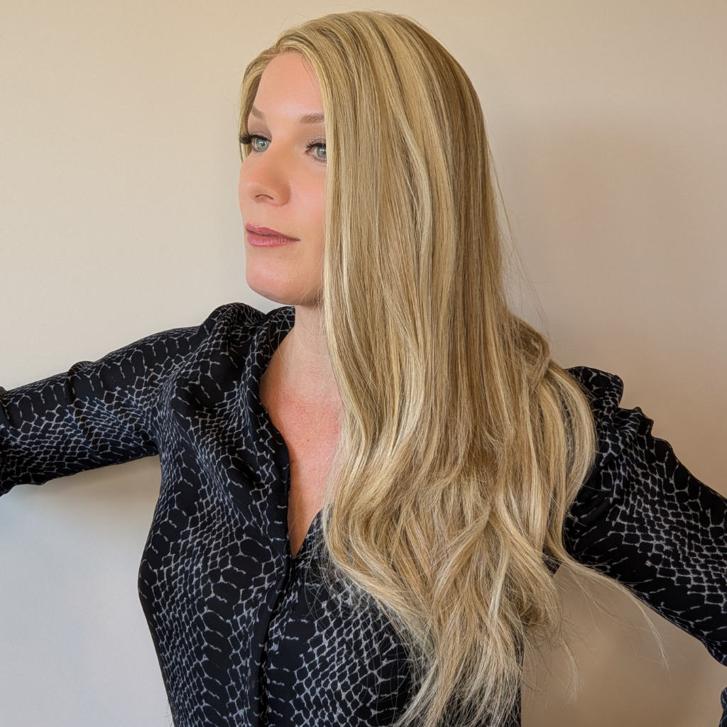 lace front wig luxury synthetic beige blonde side