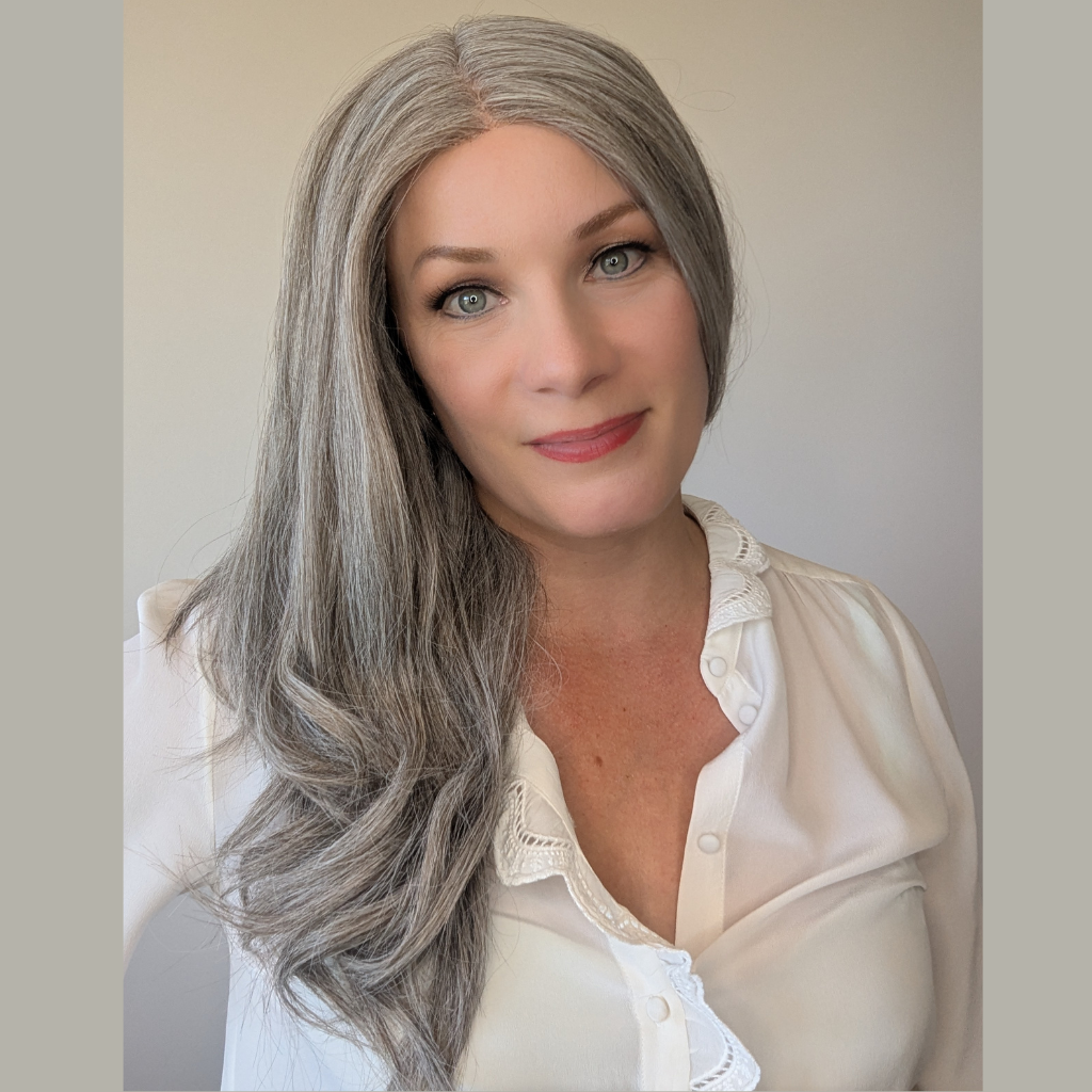 lace front wig luxury synthetic light grey front