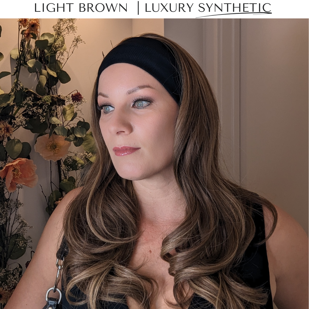 light brown headband wig luxury synthetic