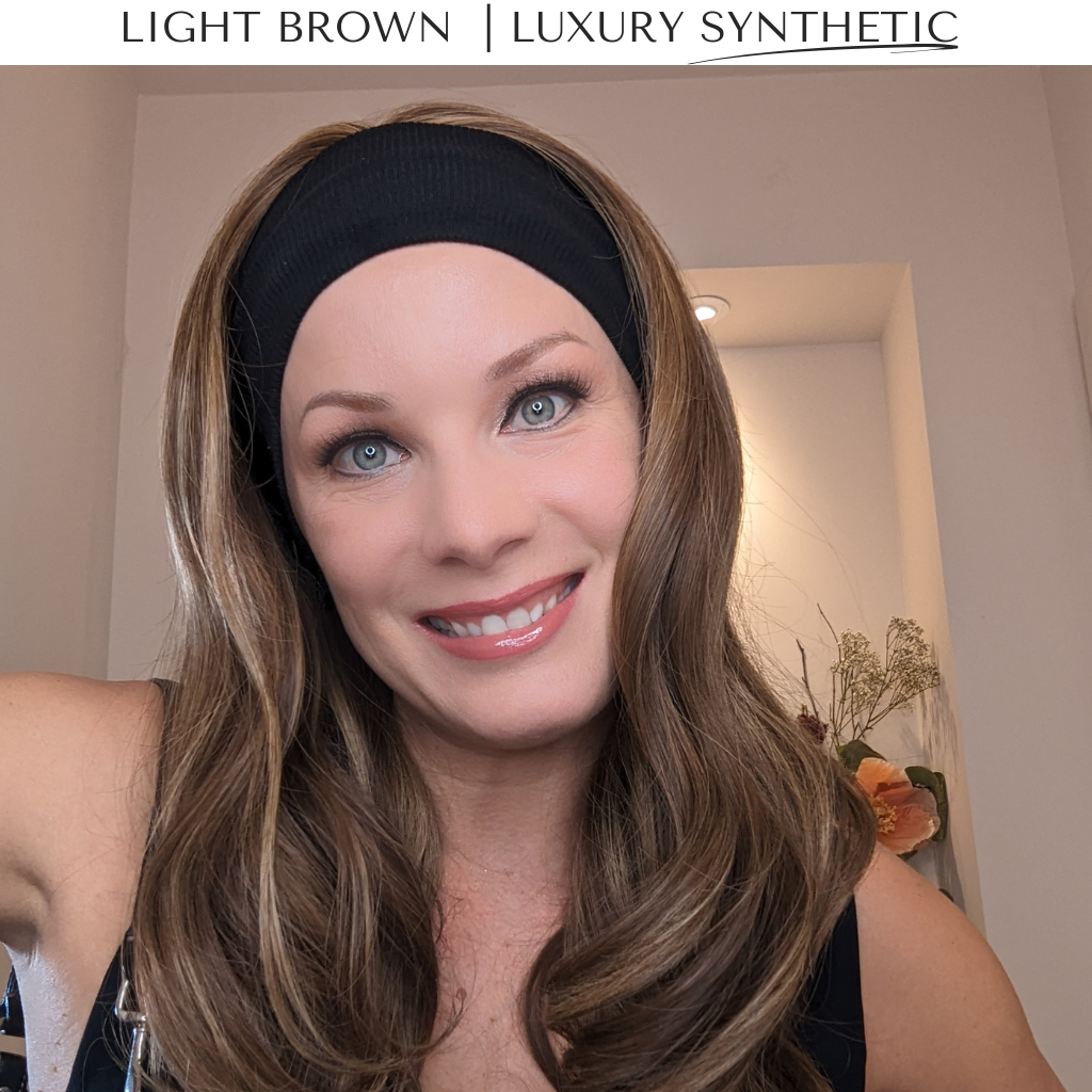 light brown headband wig luxury synthetic