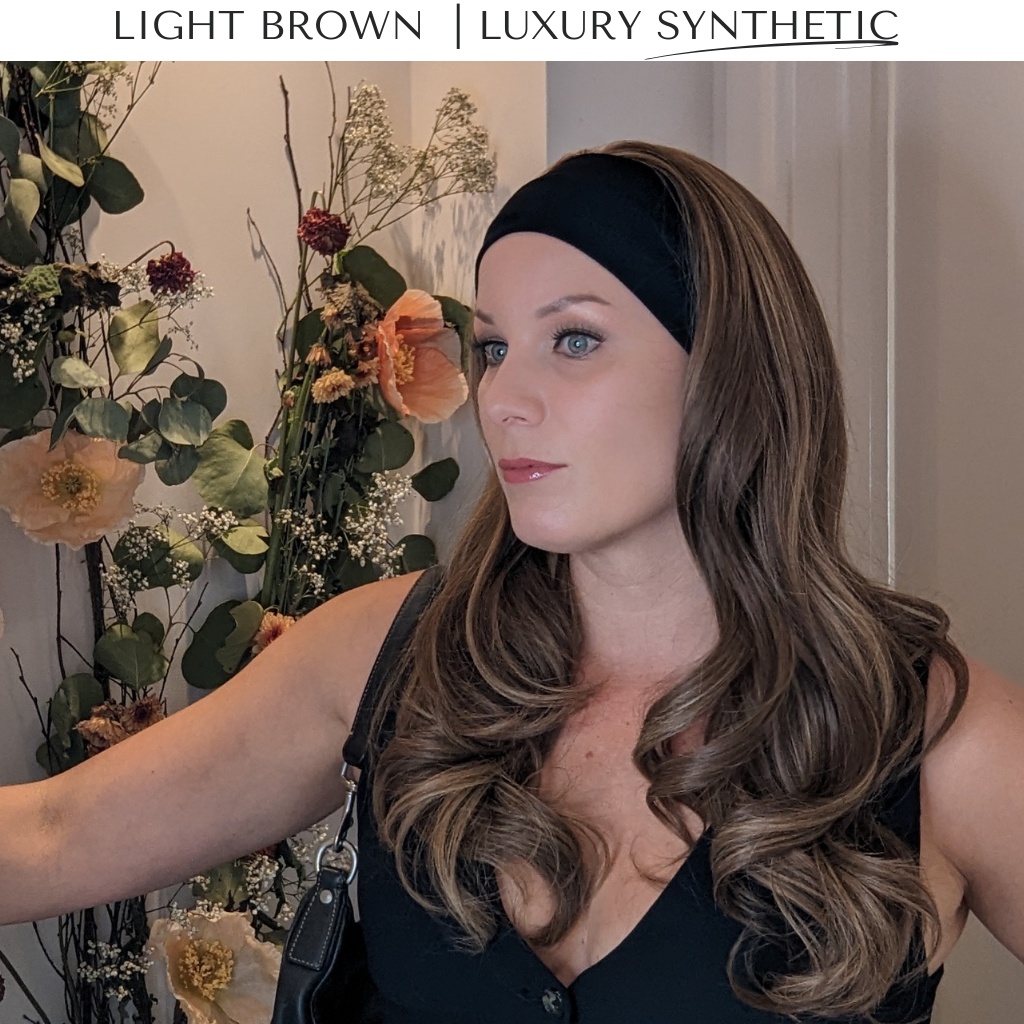 light brown headband wig luxury synthetic main
