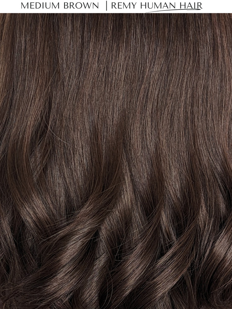 medium brown human hair wig