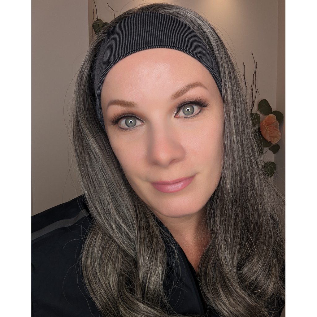 headband wig human hair dark grey front