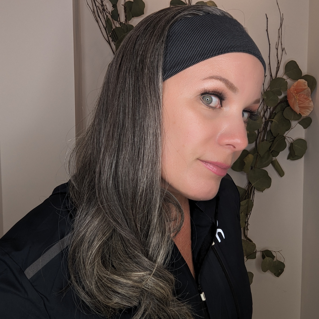 headband wig human hair dark grey side