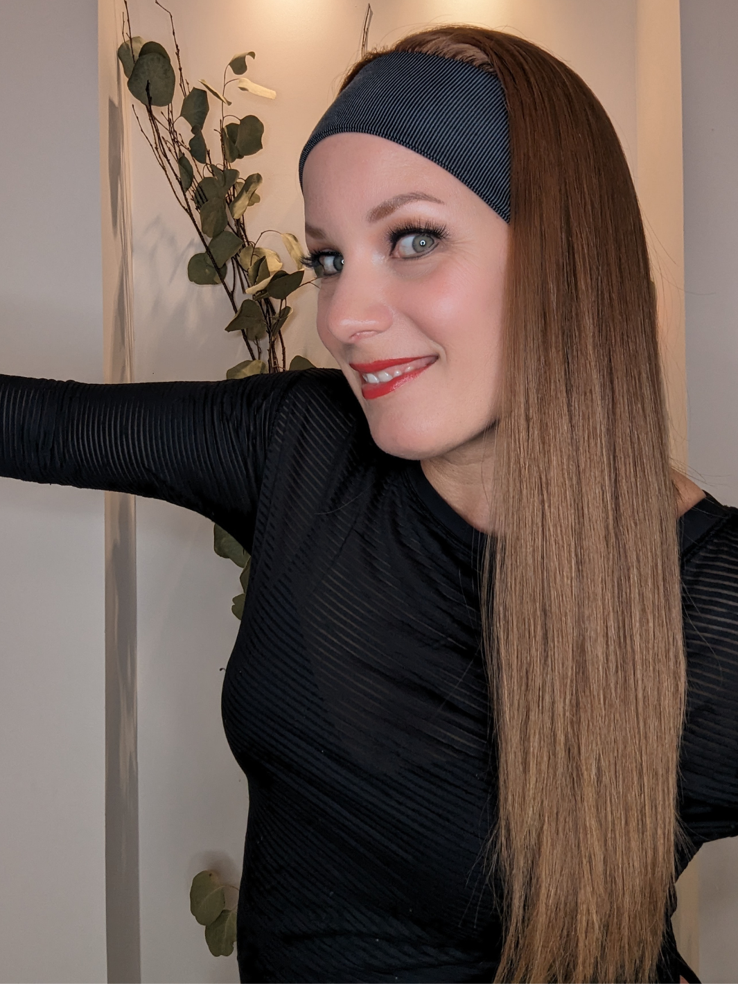 headband wig human hair chestnut brown