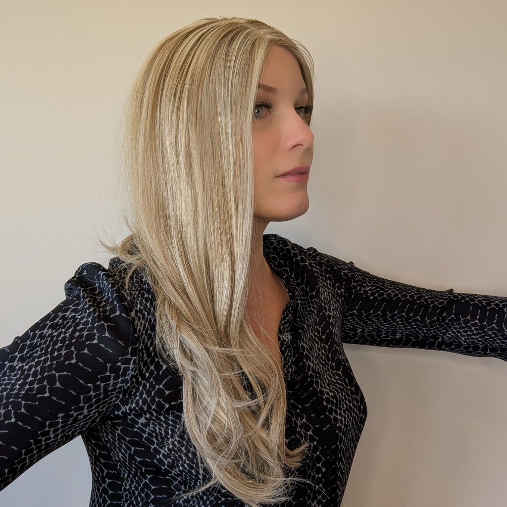 lace front wig human hair beige blonde side
