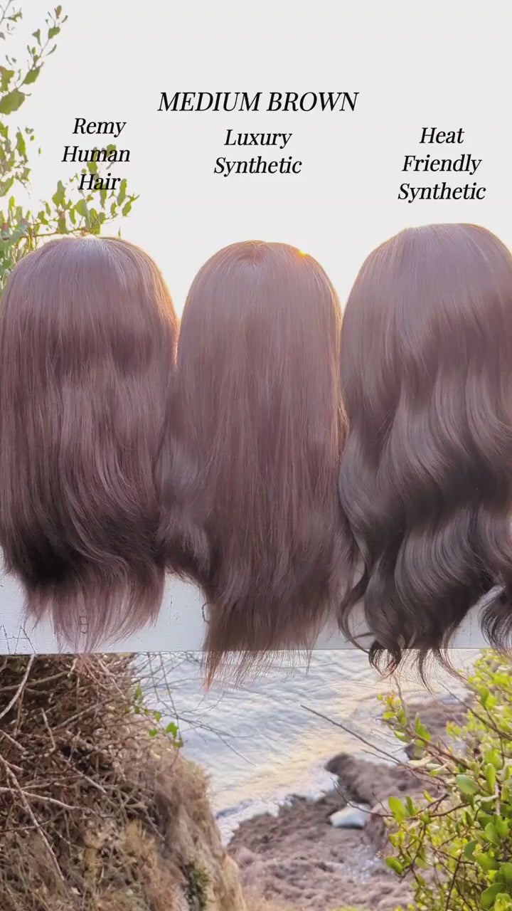 Fitness Wig Human Hair | Medium Brown | Hand-Tied