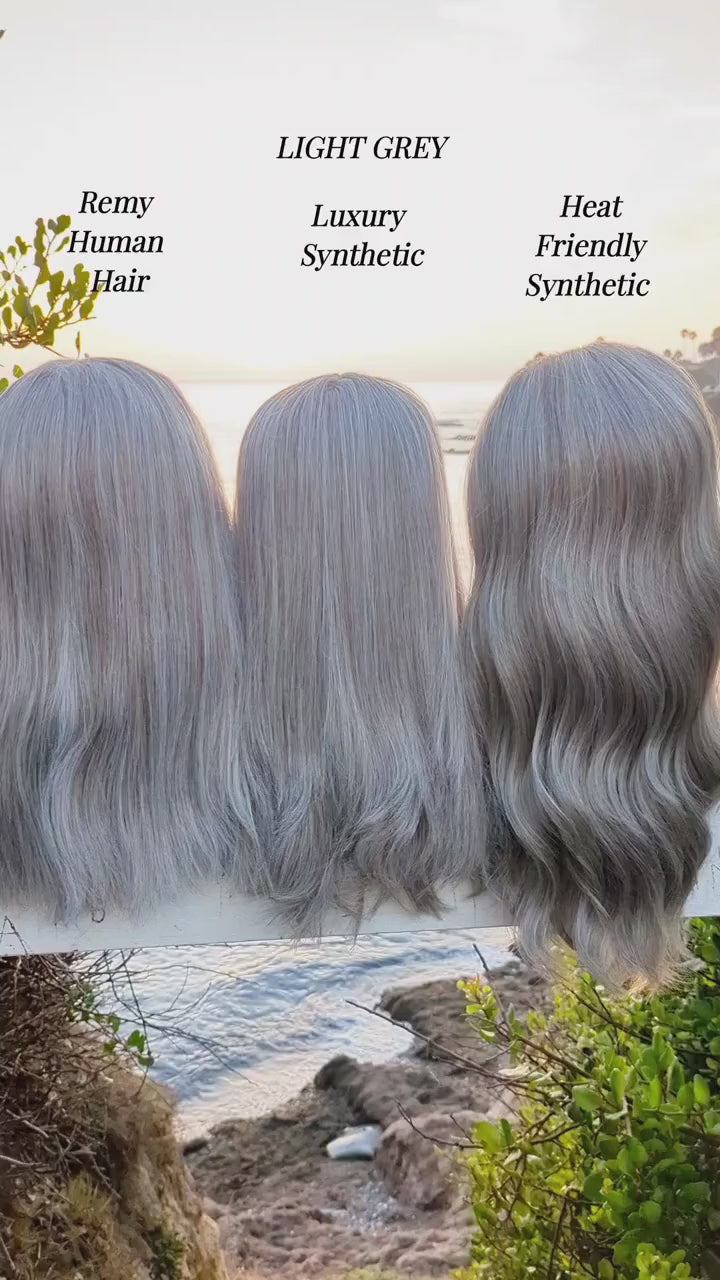 Fitness Wig Human Hair | Light Grey | Hand-Tied