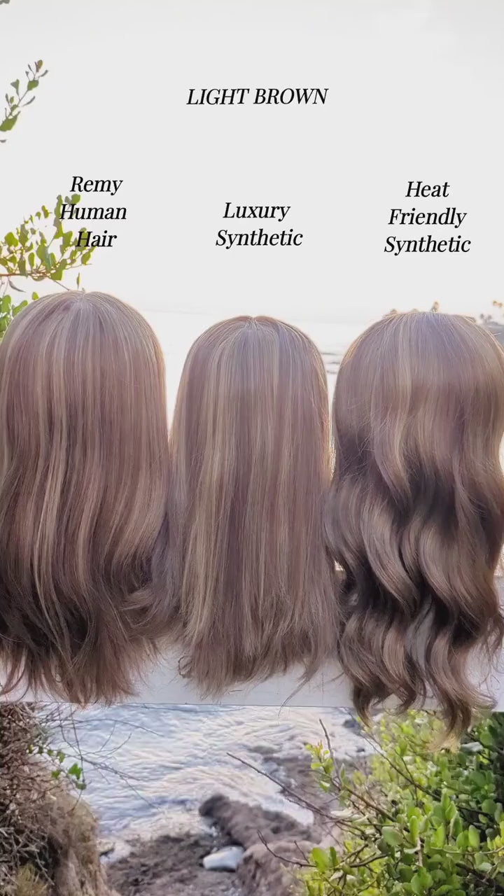 Fitness Wig | Human Hair | Light Brown | Hand-Tied