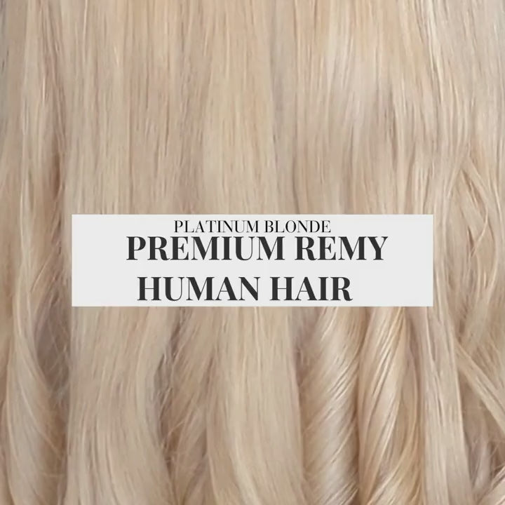 Fitness Wig Human Hair | Platinum Blonde | Hand-Tied